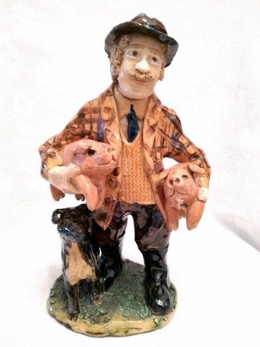 Clay figurine pig farmer - figurine,