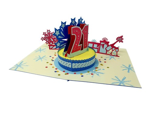21st birthday pop card - pop-up,