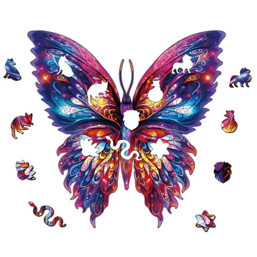 Butterfly wooden jigsaw puzzle - wooden,