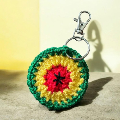 Rasta circle keyring bag charm - rasta,