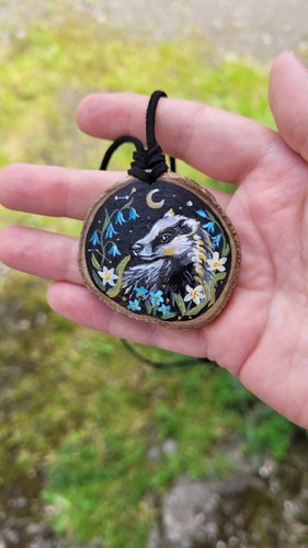 Hand painted badger - hand-painted, slice