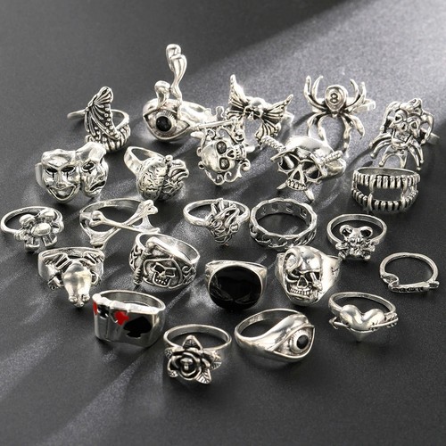 24pcs gothic rings set for - for, men