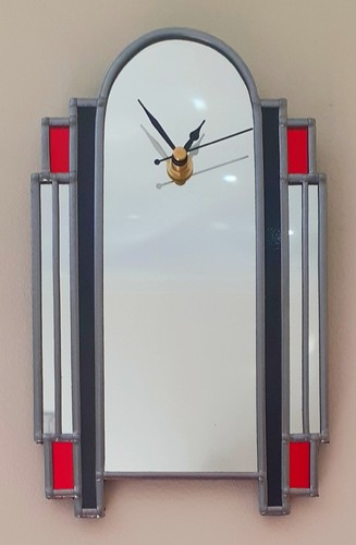 Art deco mirror - art, clock