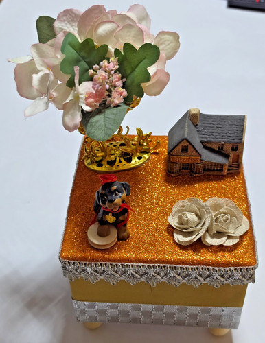 Handmade decorative box dog - decorative,