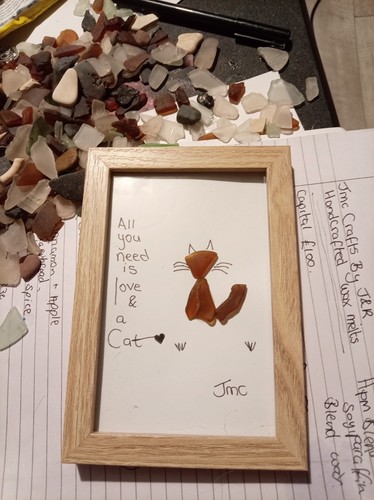 Cat sea glass - frame,