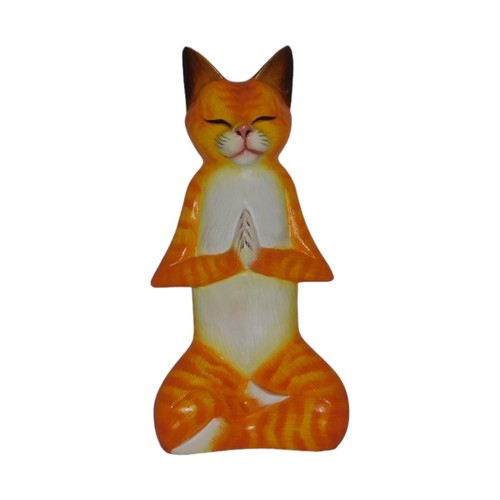 Hand carved wooden - carved, cat