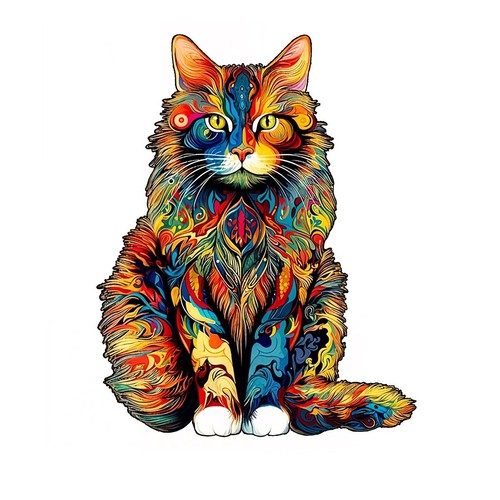 Unique cat pattern wooden - unique,