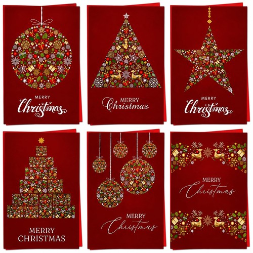 Christmas cards boxed red card - boxed,
